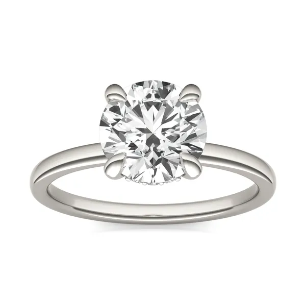 Round Custom Hidden Halo Classic Engagement Ring Setting